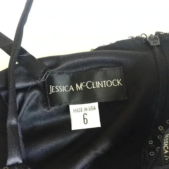 Jessica McClintock Black Sequin Bubble Dress - Picture 7 of 8